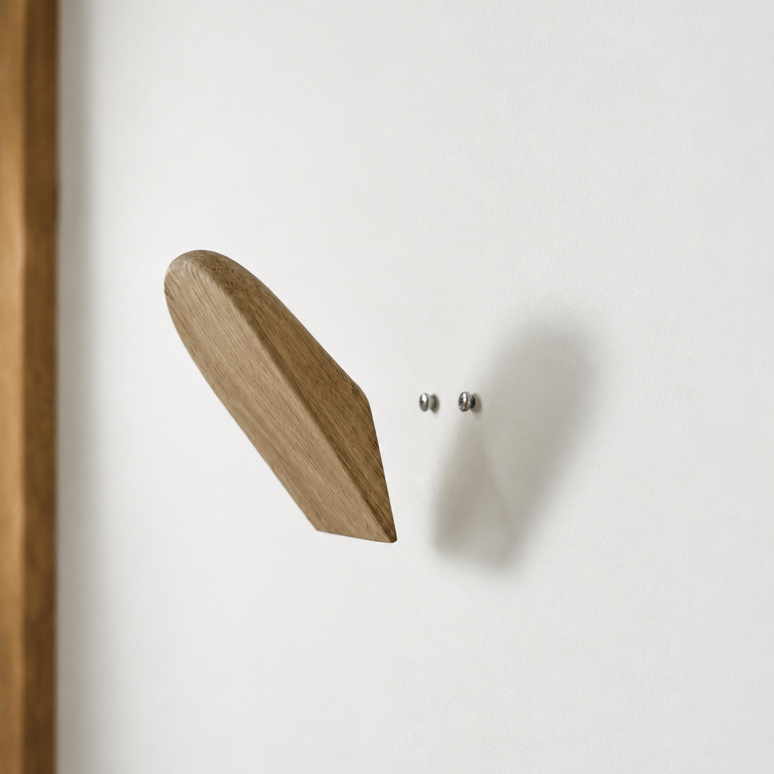 Patère porte manteau bois massif chêne clair