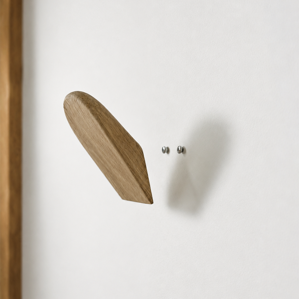 Patere duo porte manteau bois massif chene clair